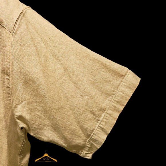 Daniel Cremieux Camp Shirt - XL, Linen/Tencel Blend, Tan-Beige Short Sleeves - Picture 6 of 8